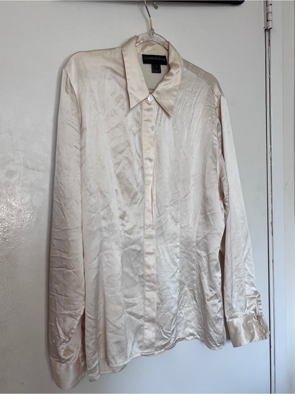 Classiques Entier Silk-Look Blouse in Soft Champagne